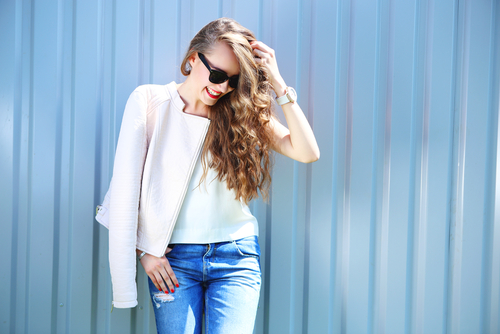 Stylish Young Woman Wearing Sunglasses