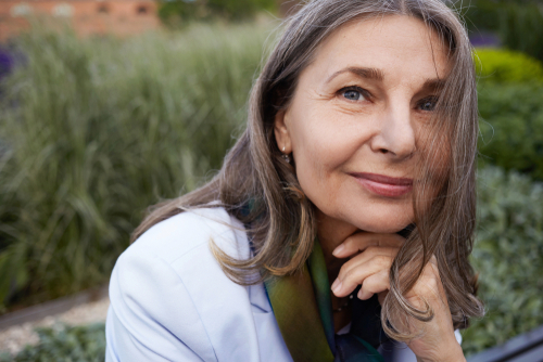 Woman smiling at camera