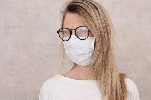 Woman wearing mask
