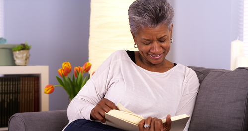 woman reading a book