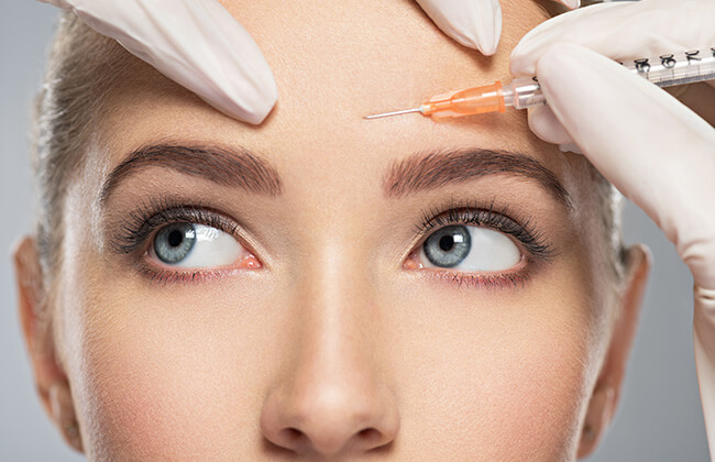 Woman getting an injection
